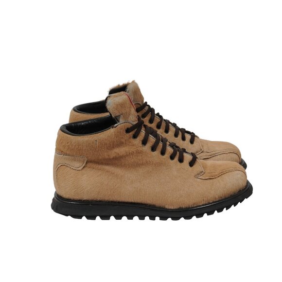 Prada Hiking Boots Size US7.5 UK6.5 Brown Tan Ponyhair Linea Rossa Vintage Sport main image 7
